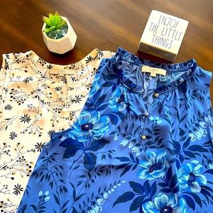Two Loft size Large sleeveless blouses